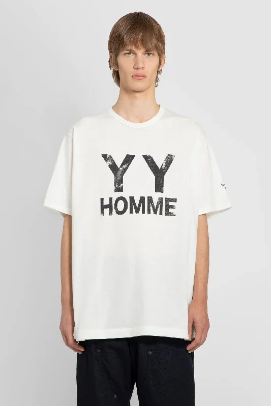 YOHJI YAMAMOTO MAN OFF-WHITE T-SHIRTS & TANK TOPS