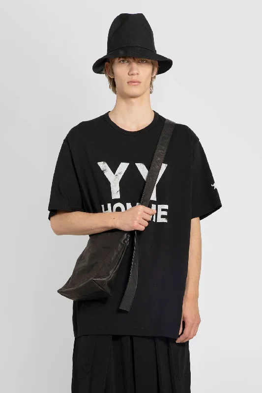 YOHJI YAMAMOTO MAN BLACK T-SHIRTS & TANK TOPS