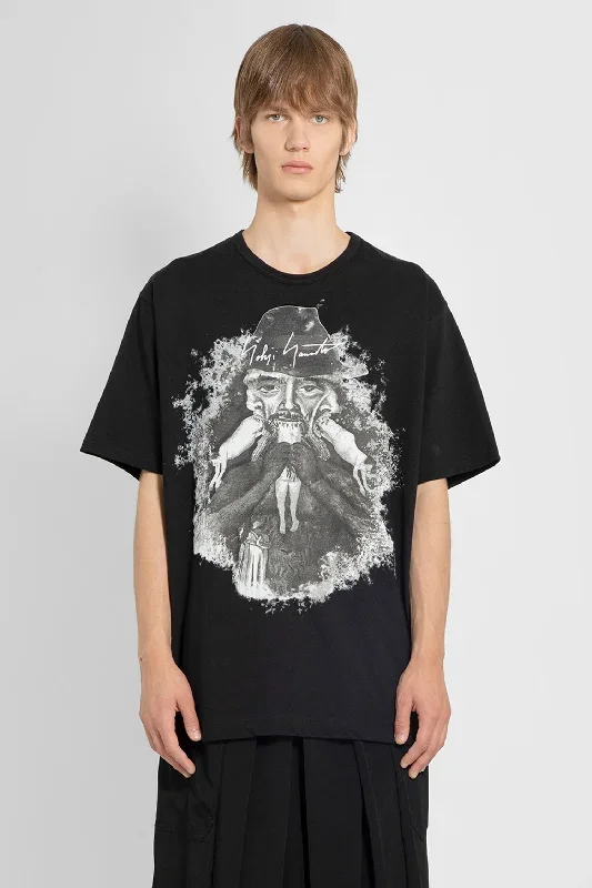 YOHJI YAMAMOTO MAN BLACK T-SHIRTS & TANK TOPS