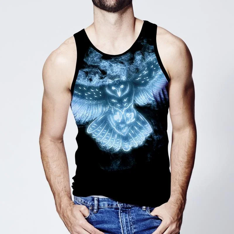 Men's Casual Round Neck Printed Tank Top 94891903M