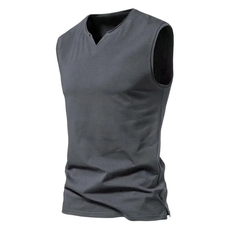 Men's Casual Solid Color Sleeveless Sports Tank Top 29992264Y