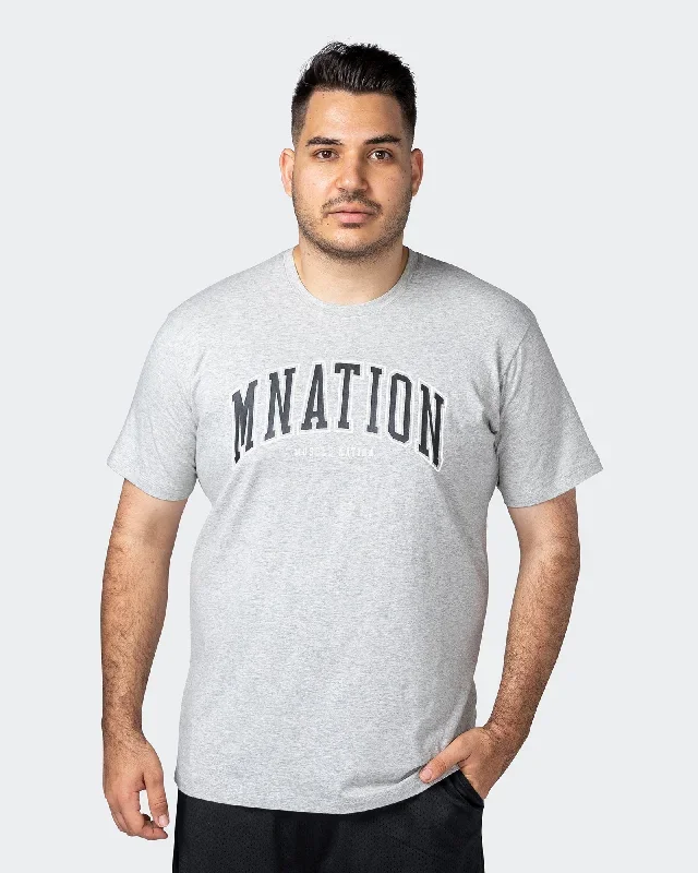 MNation Varsity Tee - Light Grey Marl