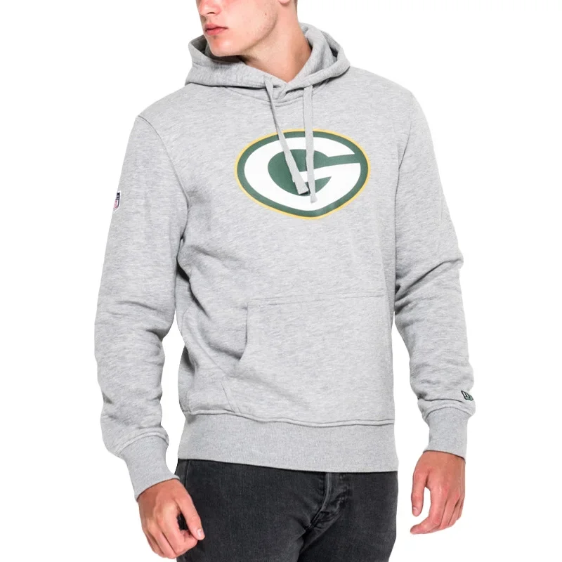 New Era Green Bay Packers Team NFL Hoodie - Grey