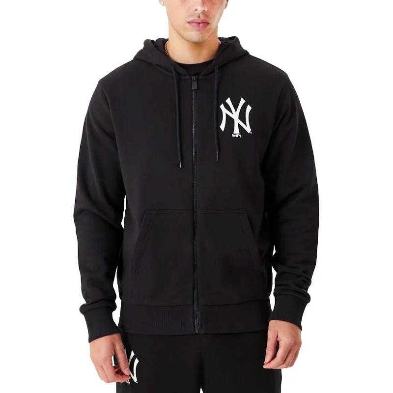 New Era New York Yankees League Essentials Full Zip Hoodie - Black