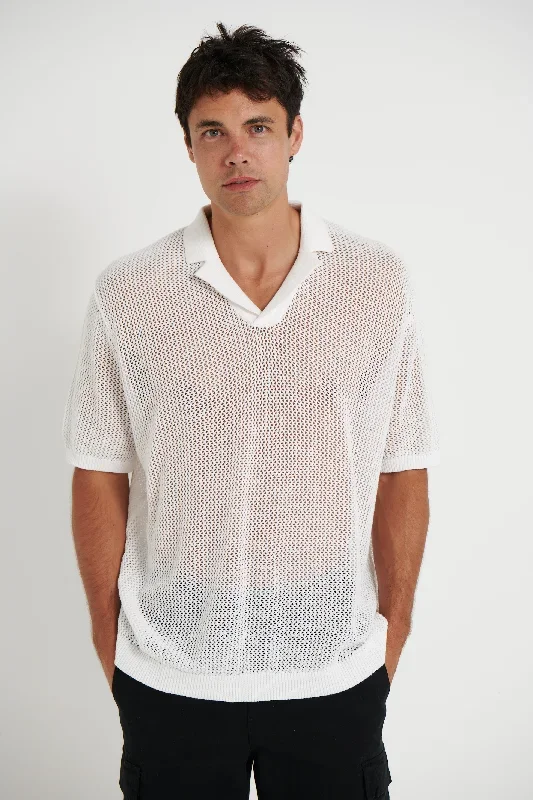 NTH Cotton Knit Polo White - FINAL SALE