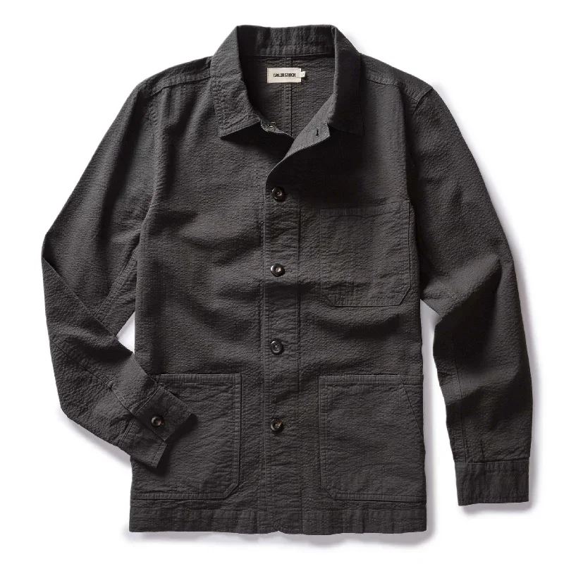 The Ojai Jacket in Faded Black Seersucker