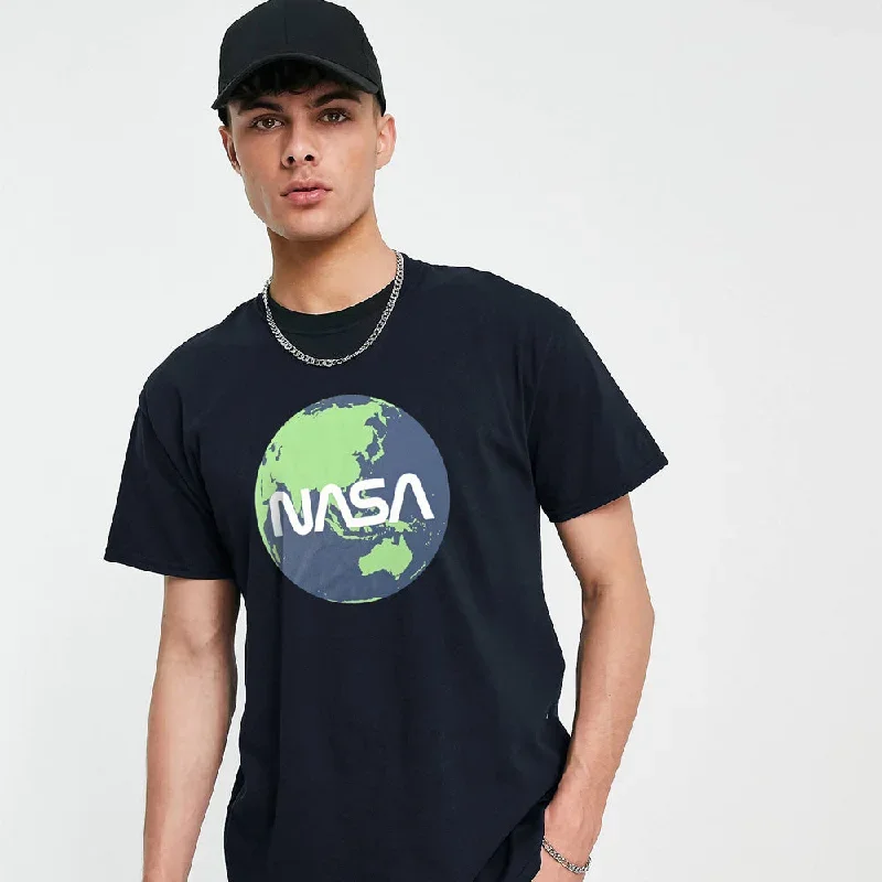 Polo Republica Men's Nasa & Moon Printed Crew Neck Tee Shirt