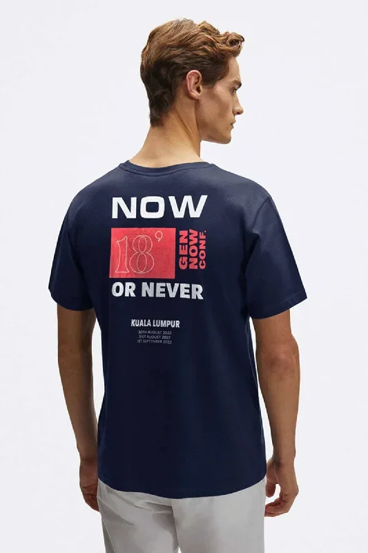 Polo Republica Men's Now Or Never 18 Printed Crew Neck Tee Shirt