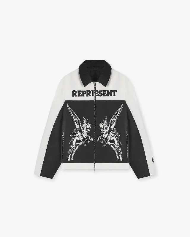 Powered By Represent Motor Jacket - Black Vintage White