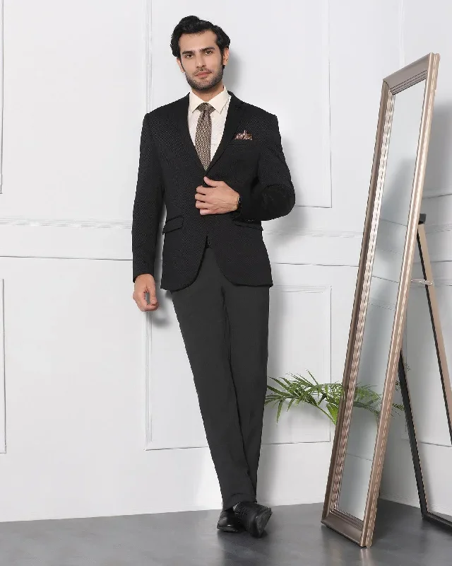 Must Haves Formal Black Textured Blazer - Japson