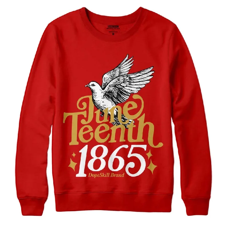 Red Collection DopeSkill Red Sweatshirt Juneteenth 1865 Graphic