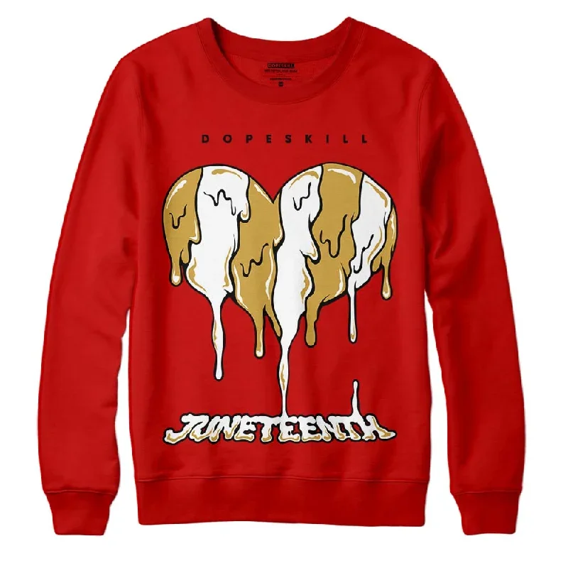 Red Collection DopeSkill Red Sweatshirt Juneteenth Heart Graphic