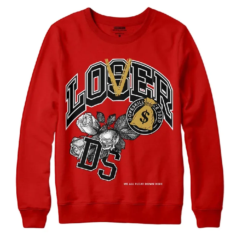 Red Collection DopeSkill Red Sweatshirt Loser Lover Graphic