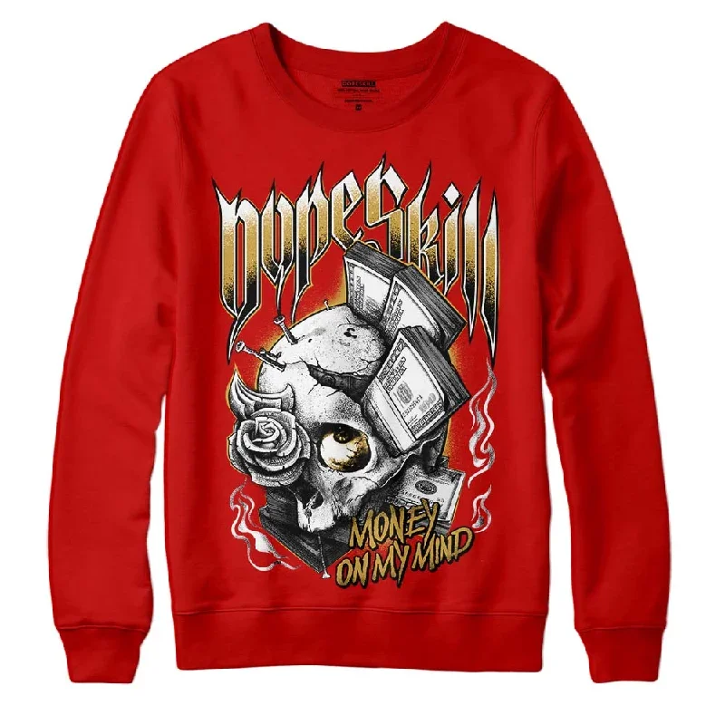 Red Collection DopeSkill Red Sweatshirt Money On My Mind Graphic