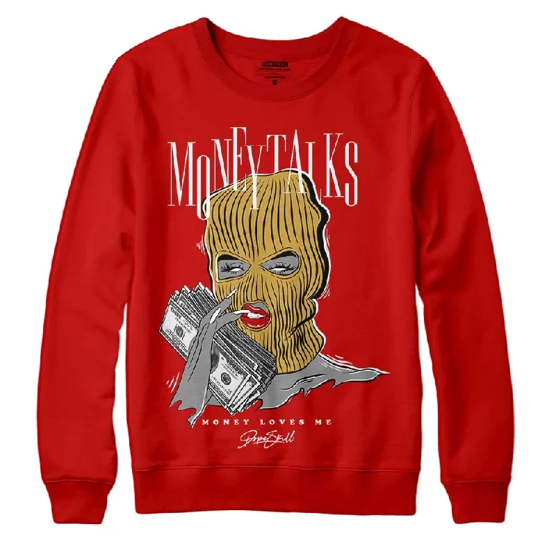 Red Collection DopeSkill Red Sweatshirt Money Talks Graphic