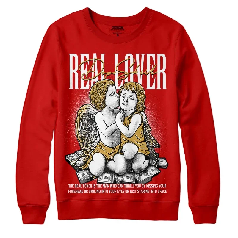 Red Collection DopeSkill Red Sweatshirt Real Lover Graphic