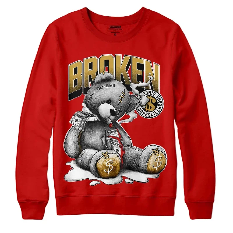 Red Collection DopeSkill Red Sweatshirt Sick Bear Graphic