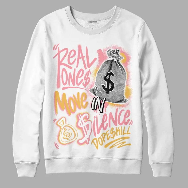 Red Stardust 3s DopeSkill Sweatshirt Real Ones Move In Silence Graphic