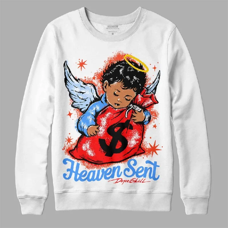 White Infrared 7s DopeSkill Sweatshirt Heaven Sent Graphic